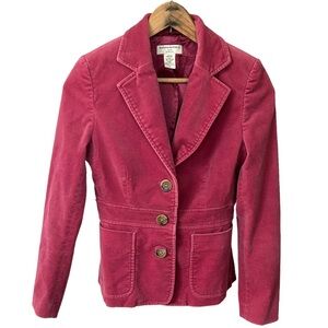 Banana Republic | Women’s deep mauve/rose 3 button micro corduroy blazer, size 0